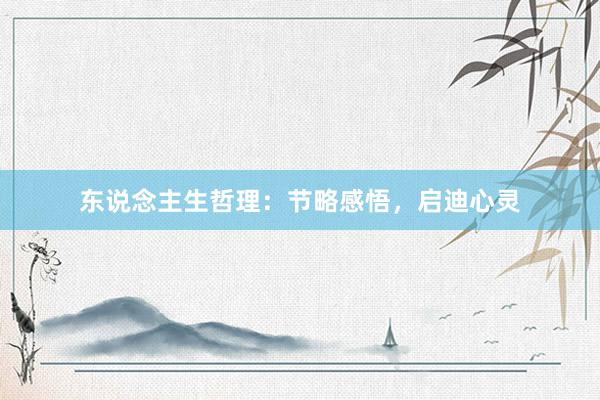 东说念主生哲理：节略感悟，启迪心灵